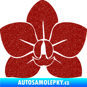 Samolepka Květina dekor 023 orchidej květ Ultra Metalic červená