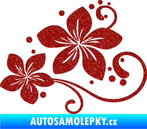 Samolepka Květina dekor 035 levá Ultra Metalic červená
