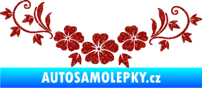 Samolepka Květina dekor 045 levá ibišky Ultra Metalic červená