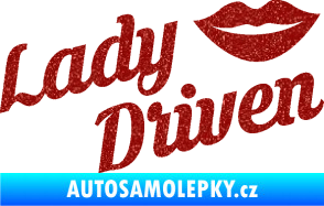 Samolepka Lady driven 002 nápis Ultra Metalic červená