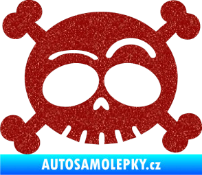 Samolepka Lebka 003 levá Ultra Metalic červená