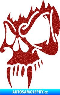 Samolepka Lebka 010 levá s upířími zuby Ultra Metalic červená
