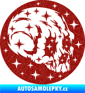 Samolepka Lebka 038 pravá hvězdy Ultra Metalic červená