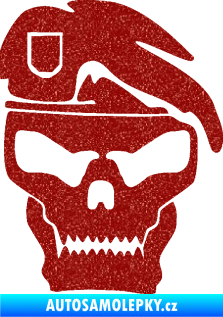Samolepka Lebka army pravá Ultra Metalic červená