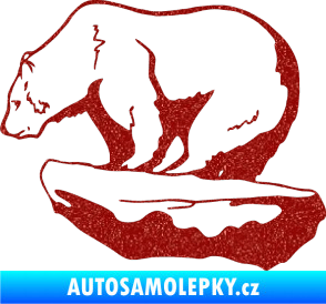 Samolepka Lední medvěd levá Ultra Metalic červená