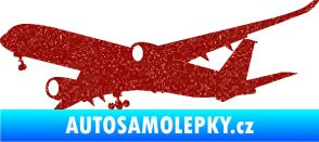 Samolepka Letadlo 017 levá Airbus A 350 Ultra Metalic červená