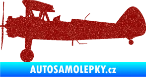 Samolepka Letadlo 020 levá Boeing Stearman model 75 biplane Ultra Metalic červená