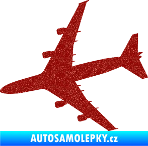 Samolepka letadlo 023 levá Jumbo Jet Ultra Metalic červená