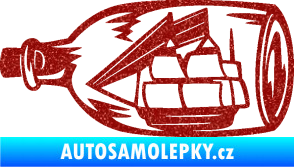 Samolepka Loď v láhvi 001 levá Ultra Metalic červená