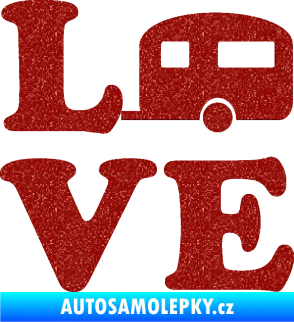 Samolepka Love camping 001 Ultra Metalic červená