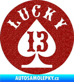 Samolepka Lucky 13 šťastná třináctka Ultra Metalic červená