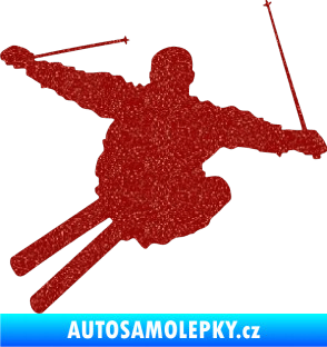 Samolepka Lyžař 001 levá Ultra Metalic červená