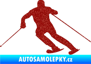Samolepka Lyžař 003 levá Ultra Metalic červená