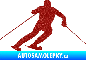 Samolepka Lyžař 003 pravá Ultra Metalic červená