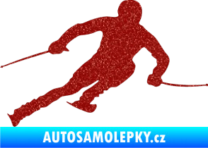 Samolepka Lyžař 012 pravá Ultra Metalic červená