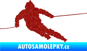 Samolepka Lyžař 015 levá Ultra Metalic červená