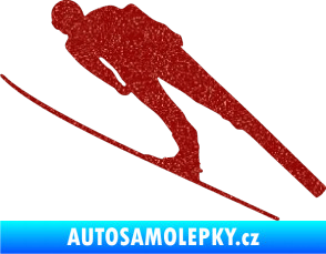 Samolepka Lyžař 016 levá Ultra Metalic červená