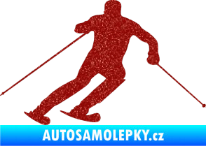 Samolepka Lyžař 021 pravá Ultra Metalic červená