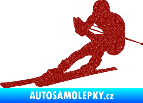 Samolepka Lyžař 022 levá Ultra Metalic červená
