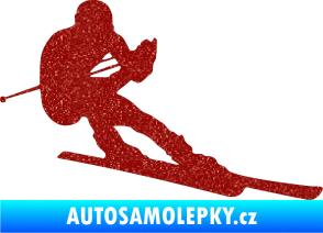Samolepka Lyžař 022 pravá Ultra Metalic červená