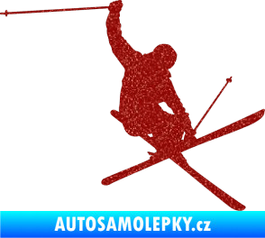 Samolepka Lyžař 024 pravá Ultra Metalic červená