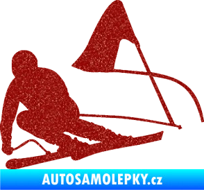 Samolepka Lyžař 025 levá Ultra Metalic červená
