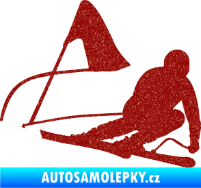Samolepka Lyžař 025 pravá Ultra Metalic červená