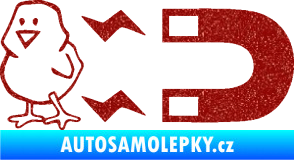 Samolepka Magnet na ptáky levá Ultra Metalic červená