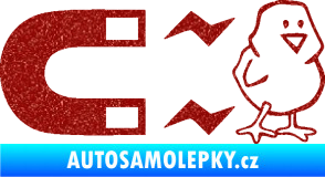Samolepka Magnet na ptáky pravá Ultra Metalic červená