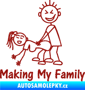 Samolepka Making my family levá Ultra Metalic červená