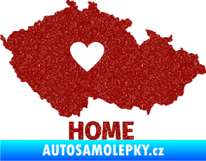 Samolepka Mapa České republiky 004 home Ultra Metalic červená