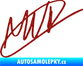 Samolepka Max Verstapen podpis Ultra Metalic červená