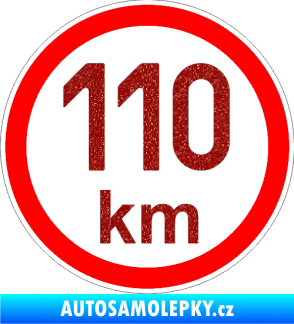 Samolepka Maximální rychlost 110km - nejvyšší konstrukční rychlost Ultra Metalic červená