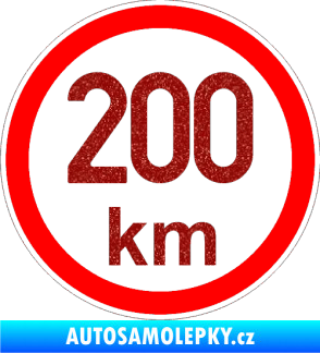 Samolepka Maximální rychlost 200km - nejvyšší konstrukční rychlost Ultra Metalic červená