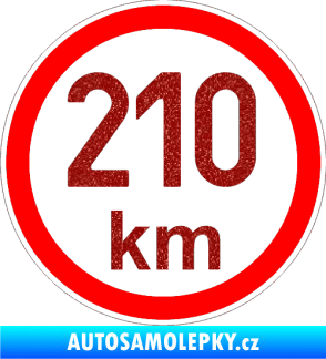Samolepka Maximální rychlost 210km - nejvyšší konstrukční rychlost Ultra Metalic červená