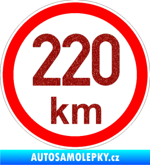 Samolepka Maximální rychlost 220km - nejvyšší konstrukční rychlost Ultra Metalic červená