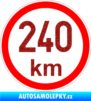 Samolepka Maximální rychlost 240km - nejvyšší konstrukční rychlost Ultra Metalic červená