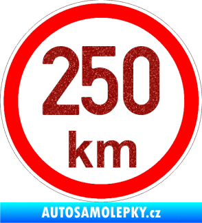 Samolepka Maximální rychlost 250km - nejvyšší konstrukční rychlost Ultra Metalic červená