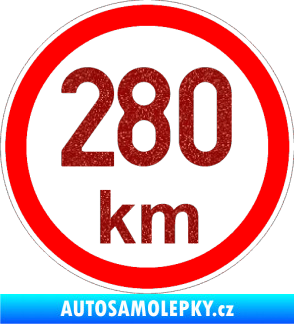 Samolepka Maximální rychlost 280km - nejvyšší konstrukční rychlost Ultra Metalic červená