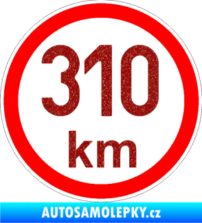 Samolepka Maximální rychlost 310km - nejvyšší konstrukční rychlost Ultra Metalic červená