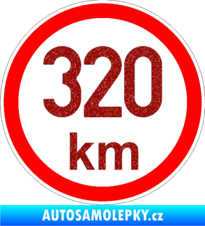 Samolepka Maximální rychlost 320km - nejvyšší konstrukční rychlost Ultra Metalic červená