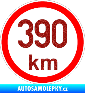 Samolepka Maximální rychlost 390km - nejvyšší konstrukční rychlost Ultra Metalic červená