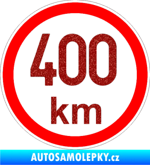 Samolepka Maximální rychlost 400km - nejvyšší konstrukční rychlost Ultra Metalic červená