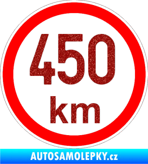 Samolepka Maximální rychlost 450km - nejvyšší konstrukční rychlost Ultra Metalic červená