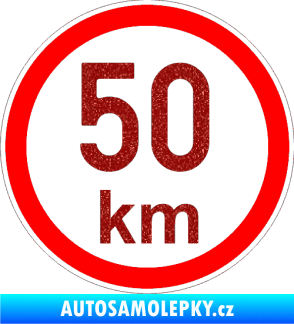 Samolepka Maximální rychlost 50km - nejvyšší konstrukční rychlost Ultra Metalic červená