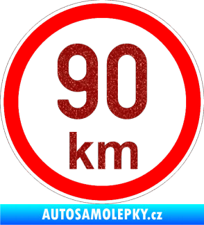 Samolepka Maximální rychlost 90km - nejvyšší konstrukční rychlost Ultra Metalic červená