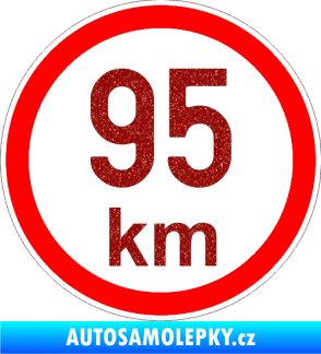 Samolepka Maximální rychlost 95km - nejvyšší konstrukční rychlost Ultra Metalic červená