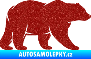Samolepka Medvěd 002 pravá Ultra Metalic červená