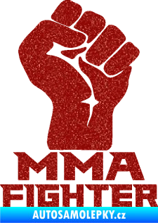 Samolepka MMA Fighter 001 pravá pěst Ultra Metalic červená