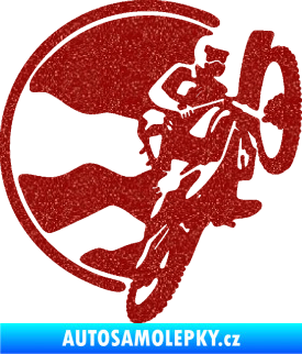 Samolepka Motokros 002 pravá Ultra Metalic červená
